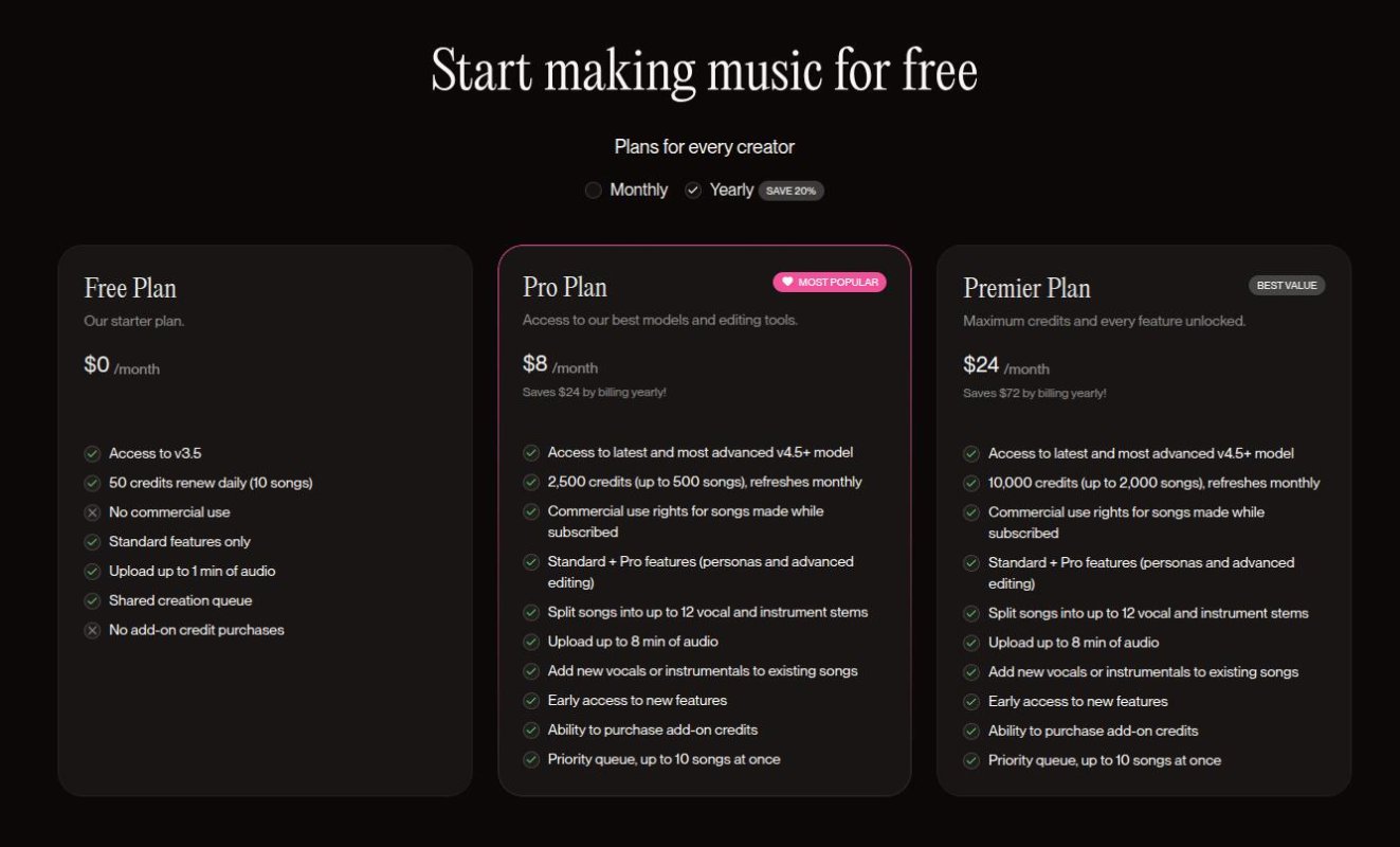 Suno AI screenshot 2